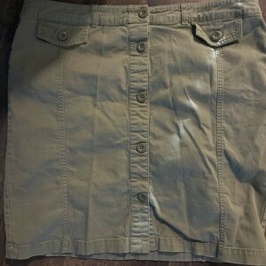 New York & Company Tan Green Mini Pencil Skirt